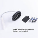 Candeeiro LED de mesa, Lâmpada de leitura, 3 pilhas AAA ou recarregáveis, Lâmpada de mesa.